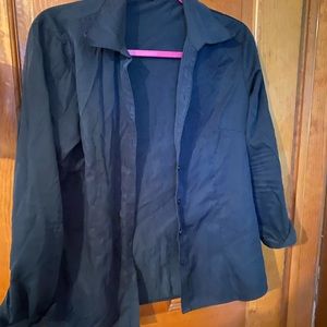 Plain black collar button down shirt